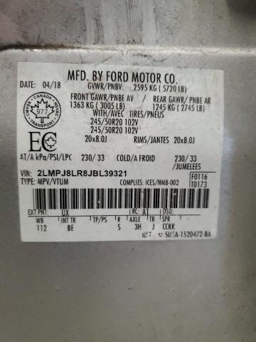 2018 LINCOLN MKX RESERV - 2LMPJ8LR8JBL39321