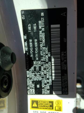 2016 TOYOTA HIGHLANDER 5TDBKRFHXGS293269