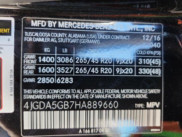 2017 MERCEDES-BENZ GLE 400 4M 4JGDA5GB7HA889660