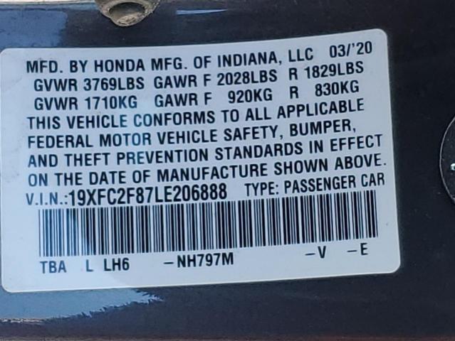 2020 HONDA CIVIC SPOR - 19XFC2F87LE206888