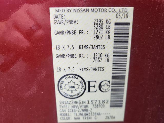 2018 NISSAN MURANO S - 5N1AZ2MH6JN157182