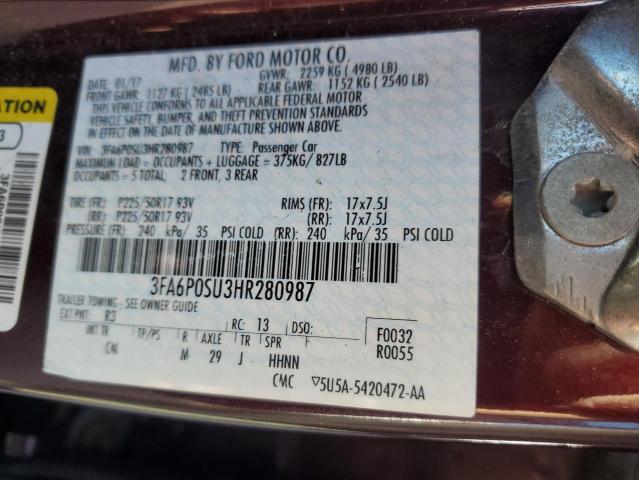 2017 FORD FUSION TIT #3269881171