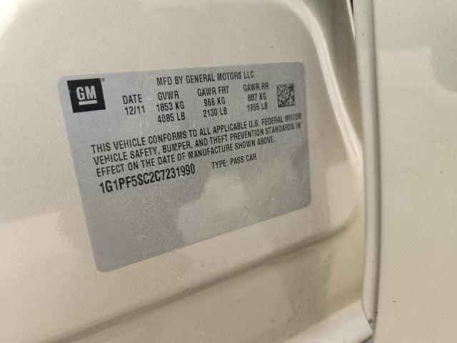 2012 CHEVROLET CRUZE LT - 1G1PF5SC2C7231990