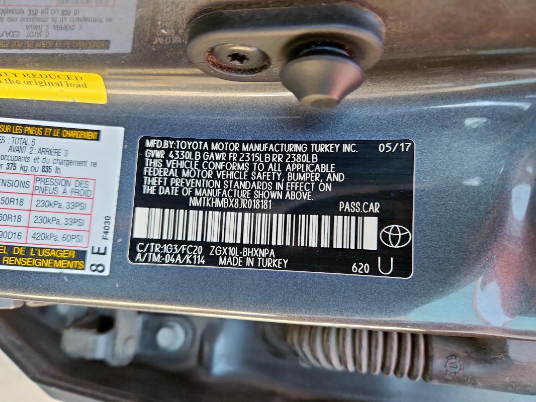 2018 TOYOTA C-HR - NMTKHMBX8JR018181