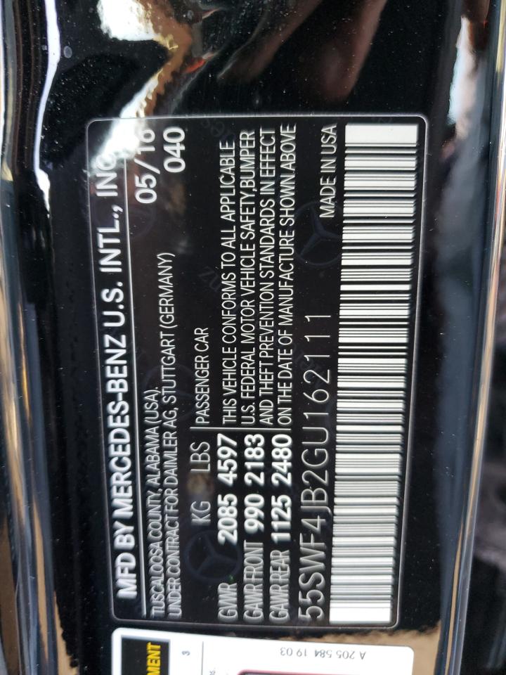 Lot #3302687041 2016 MERCEDES-BENZ C 300