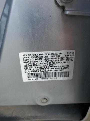 2013 HONDA PILOT EXL - 5FNYF4H55DB036671