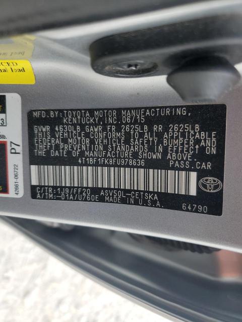 2015 TOYOTA CAMRY LE - 4T1BF1FK8FU978636