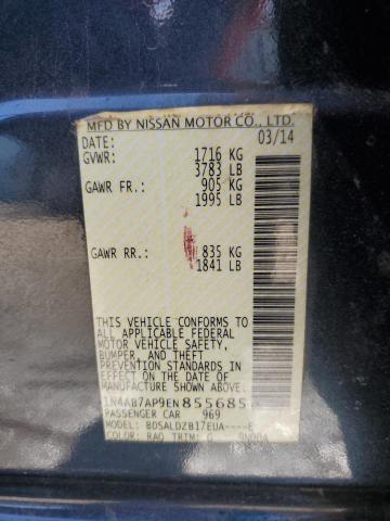 2014 NISSAN SENTRA S - 1N4AB7AP9EN855685