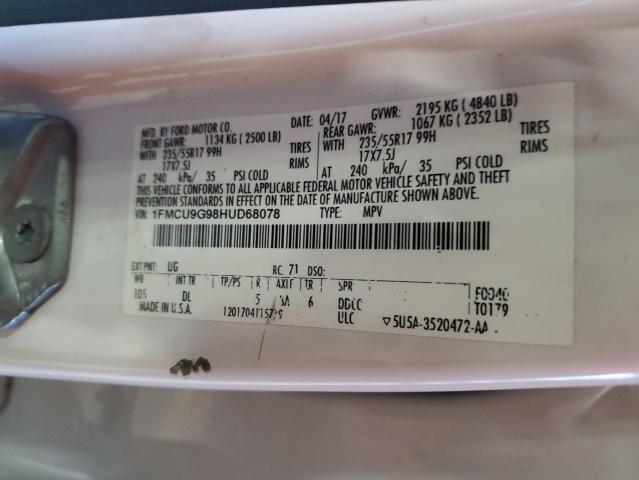 2017 FORD ESCAPE SE - 1FMCU9G98HUD68078