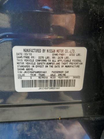 2010 INFINITI G37 BASE - JN1CV6AP0AM201441