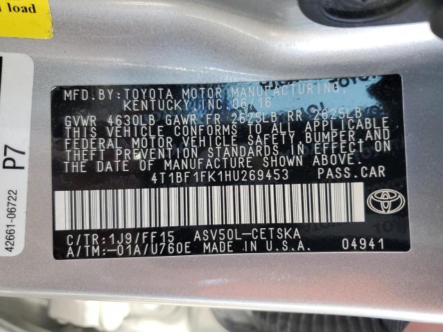 2017 TOYOTA CAMRY LE 4T1BF1FK1HU269453