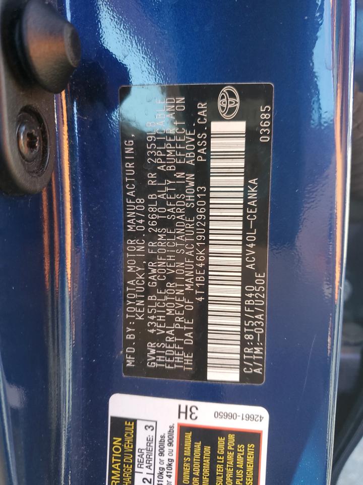 Lot #3265029908 2009 TOYOTA CAMRY BASE