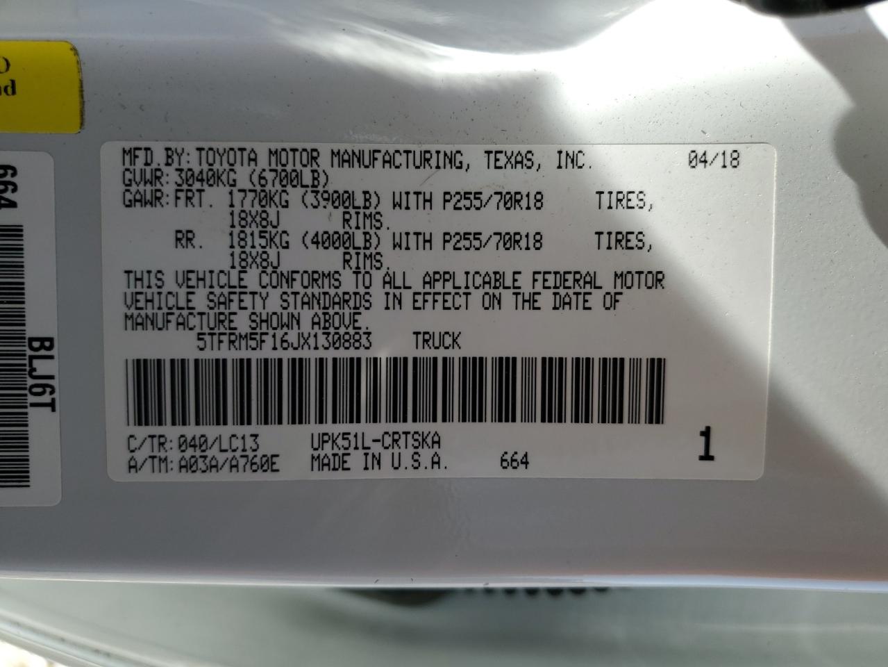 TOYOTA TUNDRA DOUBLE CAB SR