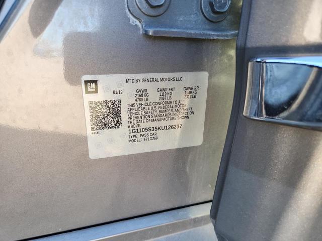 2019 CHEVROLET IMPALA PRE 1G1105S35KU126237