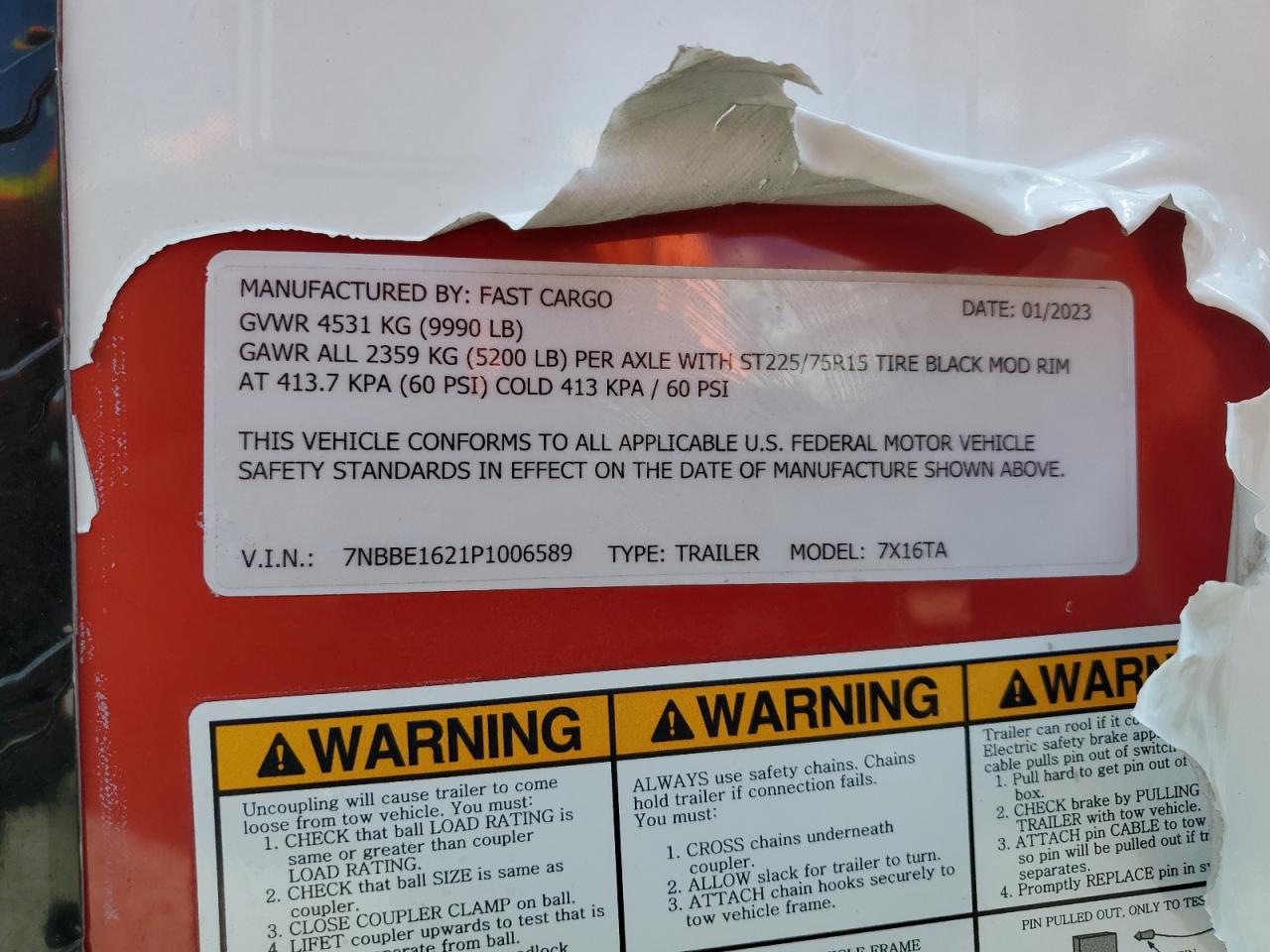 Lot #3297909802 2023 FAST CARGO UNKNOWN