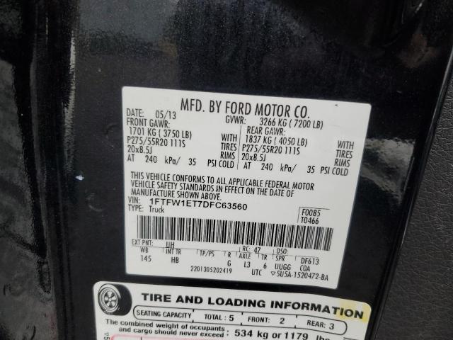 2013 FORD F150 SUPER - 1FTFW1ET7DFC63560