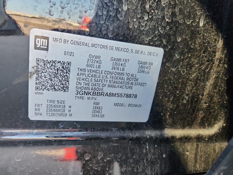 2021 CHEVROLET BLAZER 1LT - 3GNKBBRA8MS578878