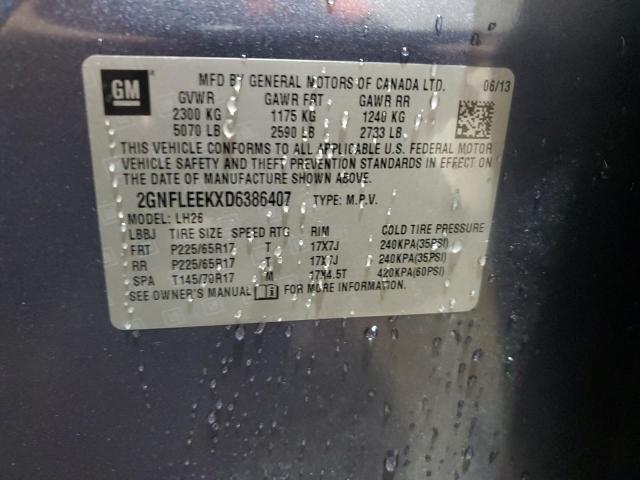 2013 CHEVROLET EQUINOX LT - 2GNFLEEKXD6386407