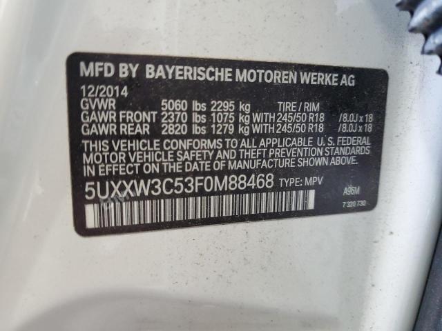 2015 BMW X4 XDRIVE2 5UXXW3C53F0M88468