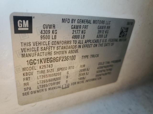 2016 CHEVROLET SILVERADO - 1GC1KVEG8GF236100