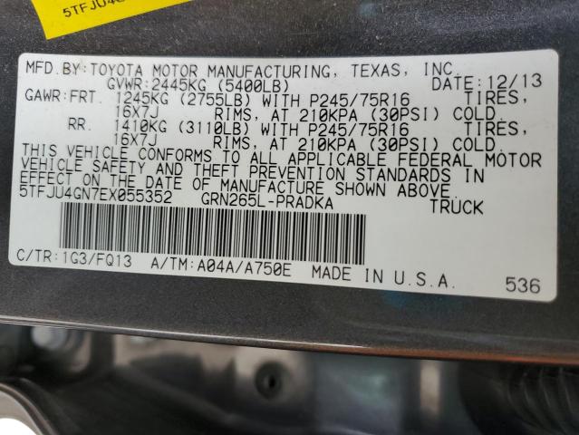 2014 TOYOTA TACOMA DOUBLE CAB PRERUNNER #3269012074