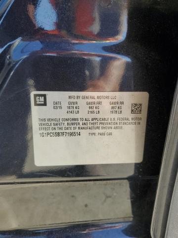 2015 CHEVROLET CRUZE LT 1G1PC5SB7F7196514