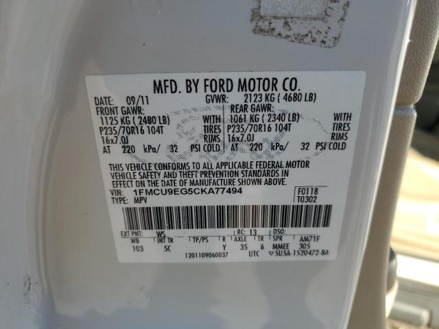 2012 FORD ESCAPE LIM - 1FMCU9EG5CKA77494