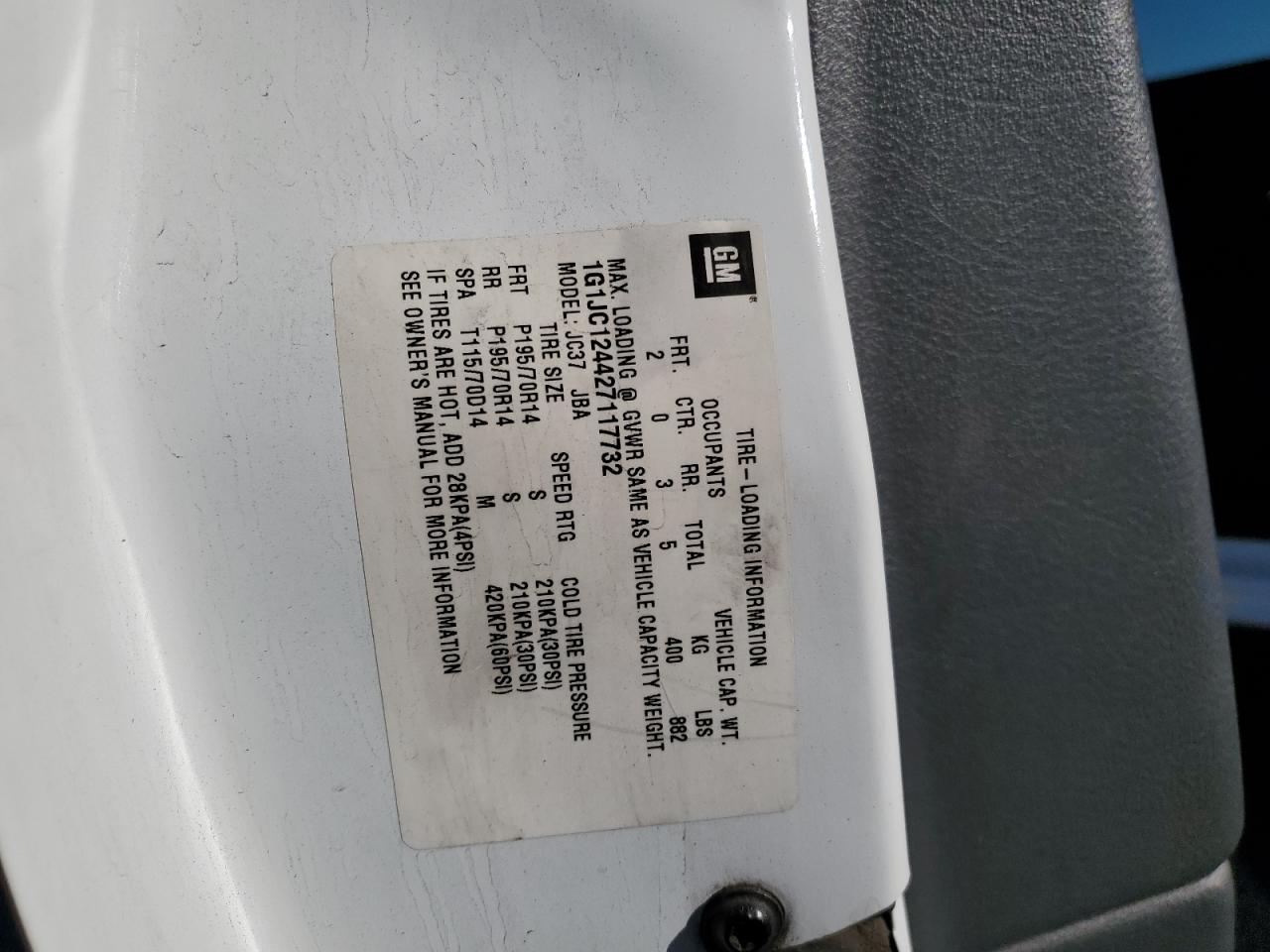 Lot #3286894225 2002 CHEVROLET CAVALIER