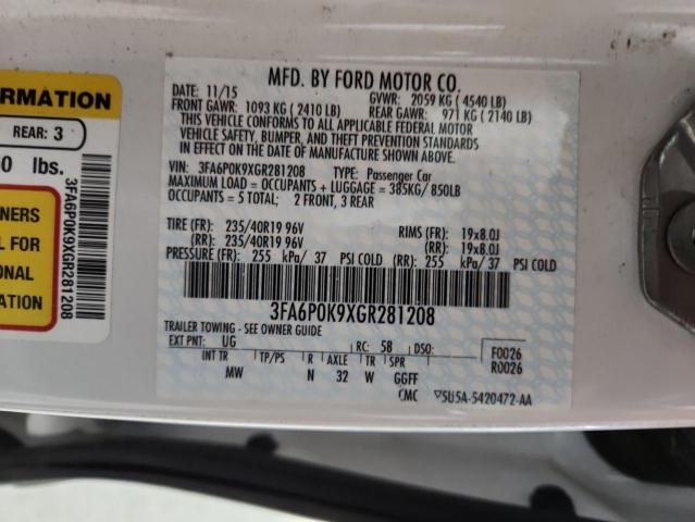 2016 FORD FUSION TIT #3294261873