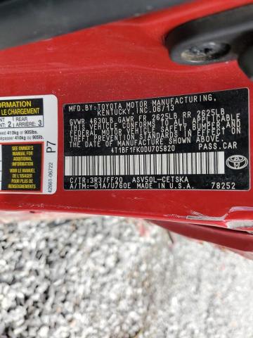 2013 TOYOTA CAMRY L - 4T1BF1FK0DU705820