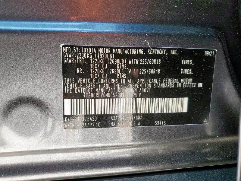 2021 TOYOTA RAV4 LIMIT - 4T3D6RFV6MU052984