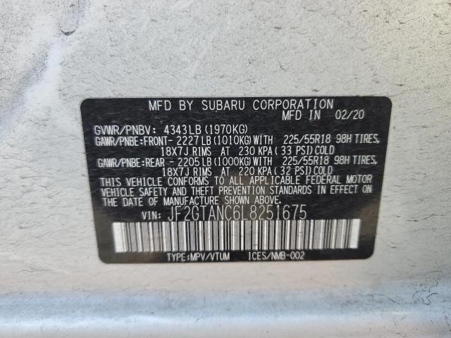 2020 SUBARU CROSSTREK JF2GTANC6L8251675