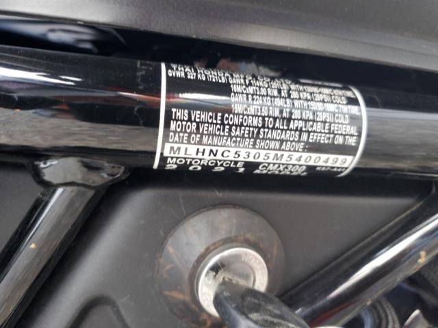2021 HONDA CMX300 - MLHNC5305M5400499