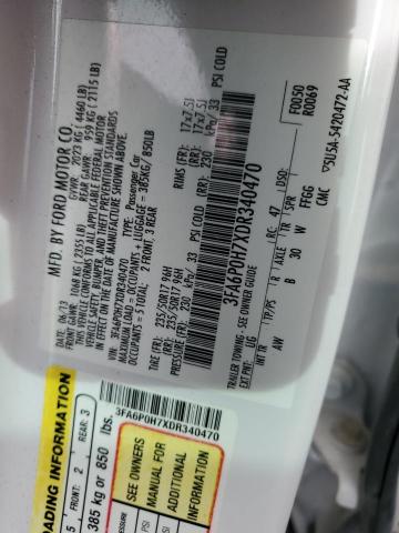 2013 FORD FUSION S F - 3FA6P0H7XDR340470