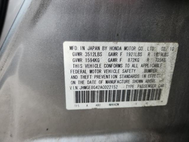 2010 HONDA FIT SPORT - JHMGE8G42AC022152