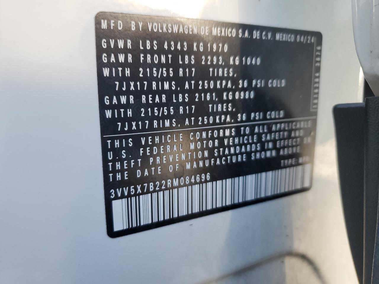 Lot #3302799903 2024 VOLKSWAGEN TAOS S