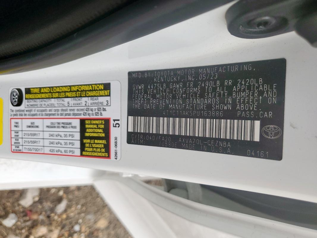 2023 TOYOTA CAMRY LE - 4T1C11AK5PU163886