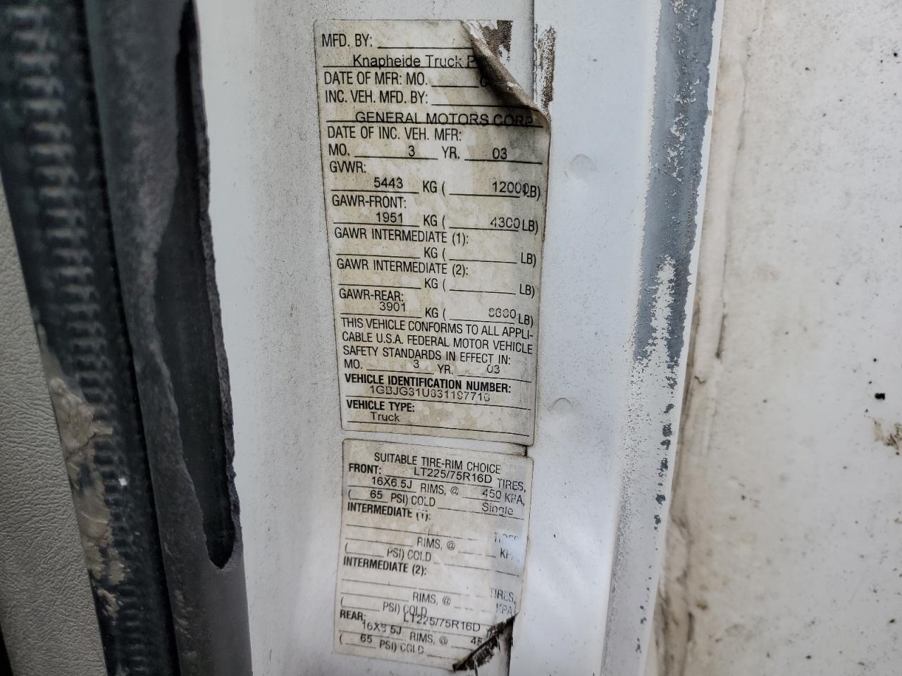 Lot #3289927538 2003 CHEVROLET EXPRESS G3