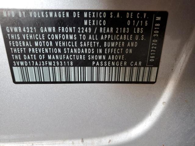 2015 VOLKSWAGEN JETTA SE #3302663018