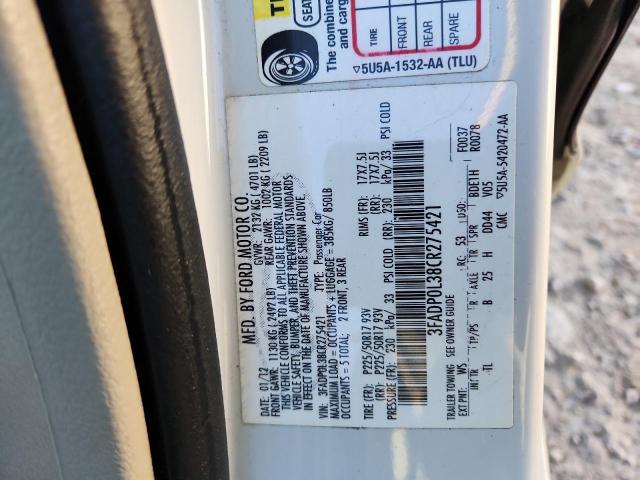 2012 FORD FUSION HYB - 3FADP0L38CR275421