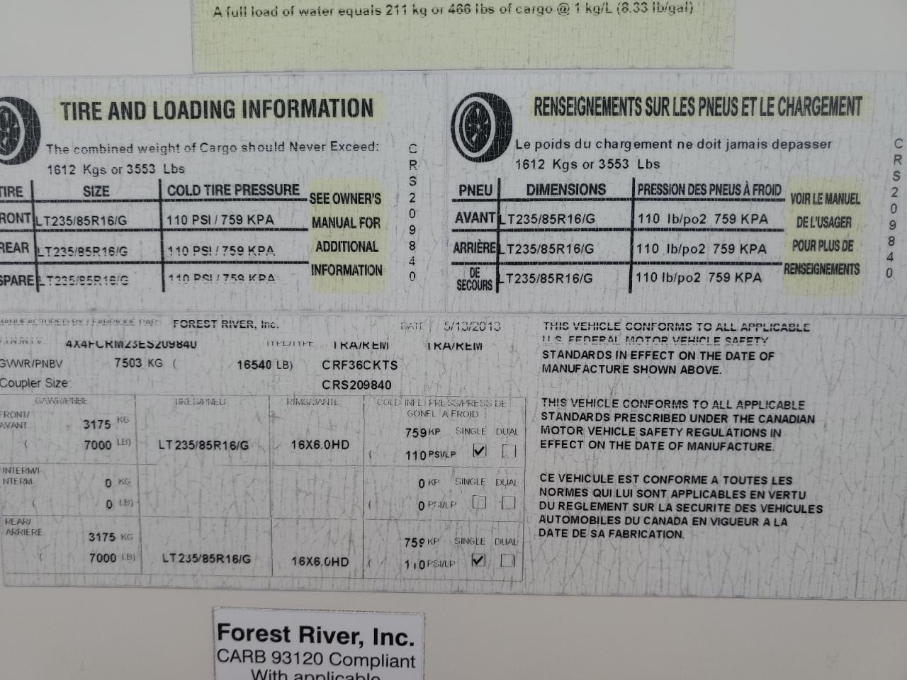 Lot #3287605030 2014 WILDWOOD RIVER