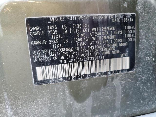 2015 SUBARU OUTBACK 2. - 4S4BSAFCXF3350734