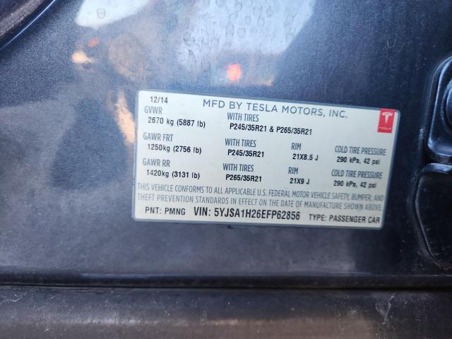 2014 TESLA MODEL S - 5YJSA1H26EFP62856
