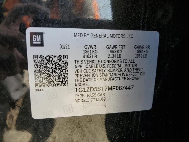 2021 CHEVROLET MALIBU LT - 1G1ZD5ST7MF067447