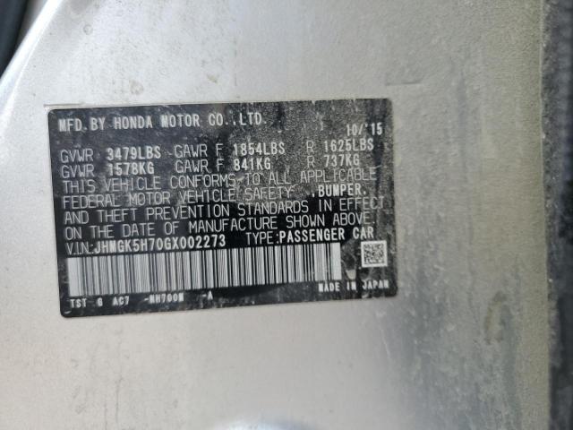 2016 HONDA FIT EX #3312405124