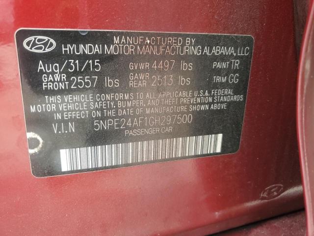 2016 HYUNDAI SONATA SE 5NPE24AF1GH297500