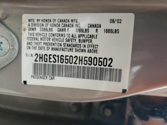 2002 HONDA CIVIC LX #3302796890