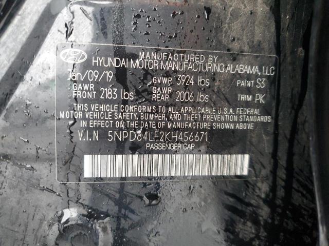 2019 HYUNDAI ELANTRA SE 5NPD84LF2KH456671