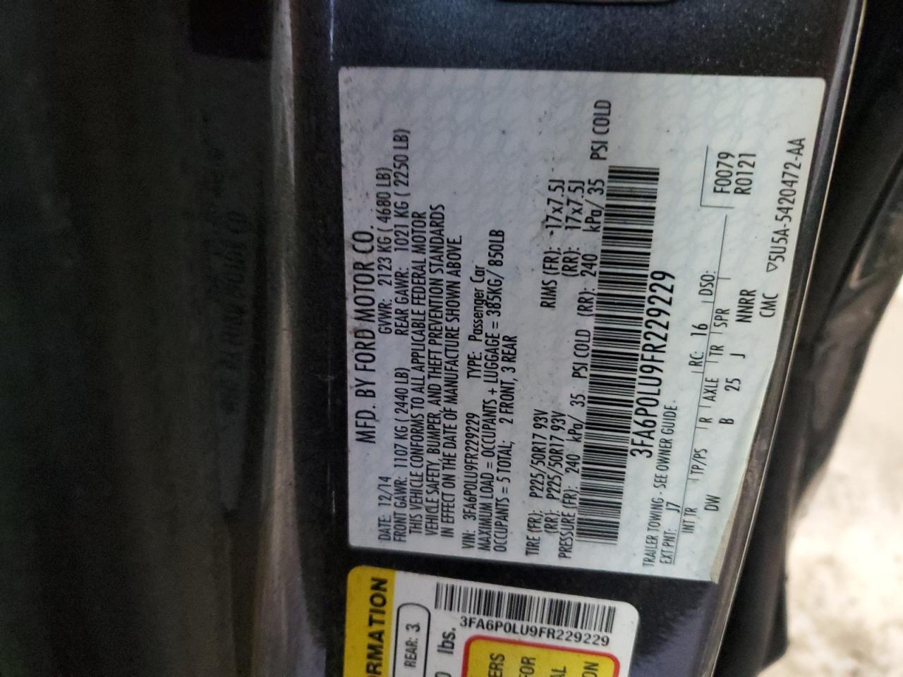 FORD FUSION SE HYBRID