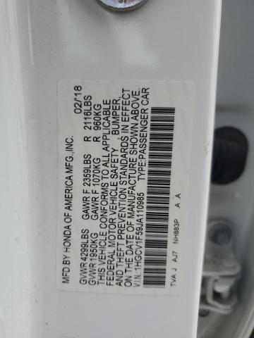 2018 HONDA ACCORD EXL - 1HGCV1F59JA110985